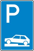 Verkehrszeichen VZ 315-70 Parken auf Gehwegen, 630 x 420, 2mm flach, RA 1