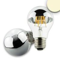 LED Spiegelkopf-Filament Birnenform, E27, 4W 2700K 340lm 360°, nicht dimmbar, Silber / klar