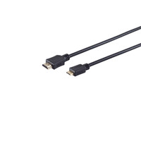 HDMI Anschlußkabel-HDMI A-Stecker auf HDMI C-Stecker, vergoldete Kontakte, Full HD, ULTRA HD, 3D, HEAC, 3,0m