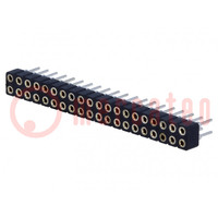 Socket; pin strips; female; PIN: 40; low profile,turned contacts