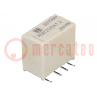 Relay: electromagnetic; DPDT; Ucoil: 12VDC; Icontacts max: 1A; AGN