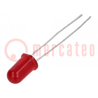LED; 5mm; rosso; 1,5÷2,3mcd; 50°; Frontale: convesso; 1,7÷2V