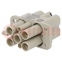 Connector: HDC; contact insert; female; Han Q; PIN: 7(5+2); 4+3+PE