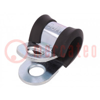 Fixing clamp; ØBundle : 10mm; W: 20mm; steel; Cover material: EPDM
