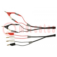 Kelvin cable; 70VDC; 1A; Len: 0.7m; white,black,red