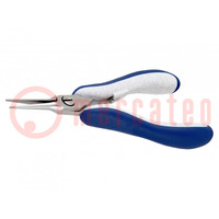 Pliers; smooth gripping surfaces,half-rounded nose,elongated