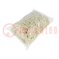 Rubber bands; Width: 1.5mm; Thick: 1.5mm; rubber; white; Ø: 80mm; 1kg