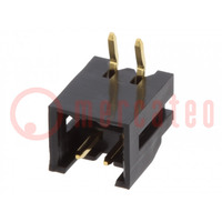 Socket; wire-wire/PCB; male; DF3; 2mm; PIN: 2; THT; on PCBs