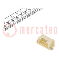 Socket; wire-wire/PCB; male; DF3; 2mm; PIN: 4; SMT; on PCBs; tinned