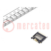 Conector: para tarjetas; microSD; push-pull,top board mount; SMT