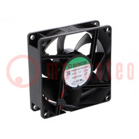 Fan: DC; axial; 12VDC; 80x80x25mm; 56.06m3/h; 28dBA; slide; 2600rpm