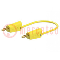 Test lead; 60VDC; 30VAC; 32A; banana plug 4mm,both sides; yellow