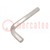 Wrench; hex key; HEX 19mm; Overall len: 180mm; short