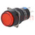 Schakelaar: druk-; pos: 2; 5A/250VAC; ON-ON; IP65; rood; 24V; 18x18mm