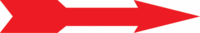 Richtungspfeile - Rot, 28 x 154 mm, Folie, Selbstklebend, Gerade, +80 °C °c