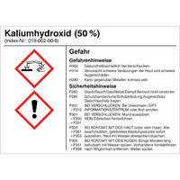 Gefahrstoffetiketten zur Behälterkennzeichnung, Folie, 14,8 x 10,5 cm Version: 12 - G012: Kaliumhydroxid (50%)