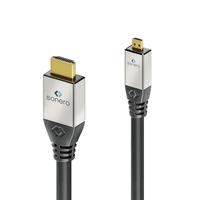 SONERO® PREMIUM 2,00M MICRO HDMI CABLE, CÂBLE HDMI HAUT DÉBIT AVEC ETHERNET, 4K / UHD / 60HZ, 18 GBPS, NOIR S-HC300-020