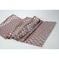 Läufer Dreiecke, rosa/silber Folienprint, 100% Polyester,40x180cm