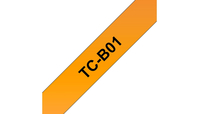 TC-Schriftbandkassetten Bandlänge 6,7 Meter, laminiert TC-B01, schwarz auf signal orange