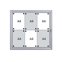 Schaukasten PRO Security Feuerfest, 6 x A4, Flügeltür, SAN-Frontscheibe, weiß
