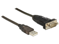 DeLOCK 62582 kabel równoległy Czarny 1,5 m USB Typu-A DB-9