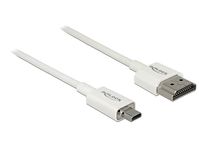 DeLOCK 85151 HDMI-Kabel 2 m HDMI Typ A (Standard) HDMI Typ D (Mikrofon) Weiß