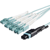 StarTech.com 10m (30ft) MTP(F)/PC to 4x LC/PC Duplex Breakout OM3 Multimode Fiber Optic Cable, OFNP, 8F Type-A, 50/125µm LOMMF, 40G Networks, Low Insertion Loss, MPO to LC Fiber...
