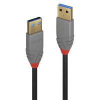 Lindy 36753 USB Kabel 3 m USB 3.2 Gen 1 (3.1 Gen 1) USB A Schwarz, Grau