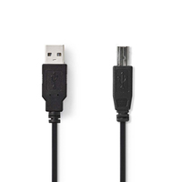 Nedis CCGB60100BK30 USB-kabel 2 m USB 2.0 USB A USB B Zwart