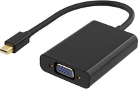 Deltaco DP-VGA13 Videokabel-Adapter 0,25 m mini DisplayPort VGA Schwarz
