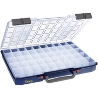raaco CarryLite 55 Boîte à outils Polycarbonate (PC), Polypropylène Bleu, Transparent