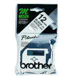 Brother Labelling Tape - 12mm, Black/White, Blister label-making tape M