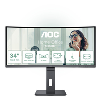 AOC CU34P3CV számítógép monitor 86,4 cm (34") 3440 x 1440 pixelek UltraWide Quad HD LED Fekete