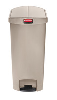 Abfalleimer Slim Jim® Step-On-Tretabfallbehälter, 68 l, Kunststoff, Pedal seitlich, beige
