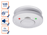 Rauchmelder mit 10 Jahres Batterie - VdS Zertifiziert & Stummschaltfunktion