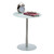 Relaxdays Runder Beistelltisch aus Glas und Edelstahl, dekorativer Loungetisch, HxBxT: 53 x 43 x 43 cm, Weiß