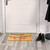 Relaxdays Fußmatte Kokos, Welcome Schriftzug & Kirschblüten-Motiv, Türvorleger innen & außen, Kokosmatte 40x60 cm, natur