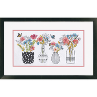Counted Cross Stitch Kit: Wildflower Vases