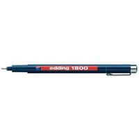 Edding 1800 Profipen Fineliner Pen 0.50mm Line Black (Pack 10)