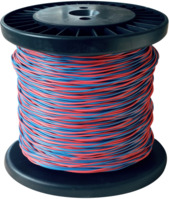 PVC-Schaltdraht, Yv, blau/rot, Außen-Ø 1,4 mm