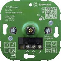 Ehmann 3900x0700 Beépíthető dimmer Alkalmas fényforrásokhoz: Energiatakarékos izzó, LED-es izzó, Halogén izzó, Izzó