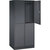 Armario guardarropa de acero de dos pisos INTRO, A x P 820 x 600 mm, 4 compartimentos, cuerpo gris negruzco, puertas en gris negruzco.