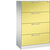 Armario para archivadores colgantes ASISTO, anchura 800 mm, con 4 cajones, gris luminoso / amarillo azufre.