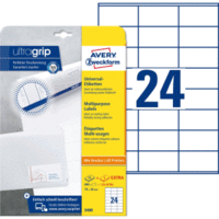 Universal-Etiketten ultragrip 70x36 mm VE=720 Etiketten / 30 Bogen weiß