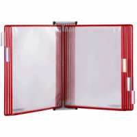 Wandsichttafelsystem A5 grau Metall mit 10 Sichttafeln rot