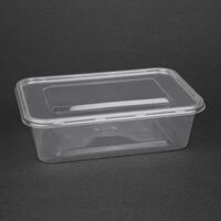 Pack of 250 Fiesta Medium Plastic Microwave Container Takeaway Food