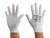 ESD-Handschuh, weiß, ohne Beschichtung, S
