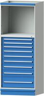 Modulschrank Modell 4006 B865xT720xH2200mm RAL 7035/5012 9 Schubladen