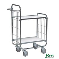 Kongamek order picking trolleys with adjustable shelves, H x W x L - 1120 x 470 x 1395 with 2 shelves