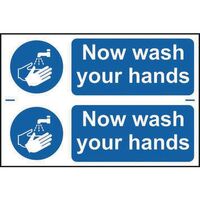 Now wash your hands sign (2 signs per sheet)